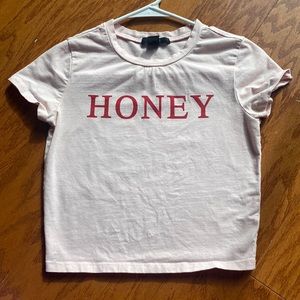 Cute Pink Cropped Honey Tee Graphic